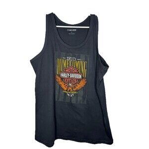 Harley Davidson Tank Top T Shirt 2XL Milwaukee Homecoming Grunge Biker Eagle